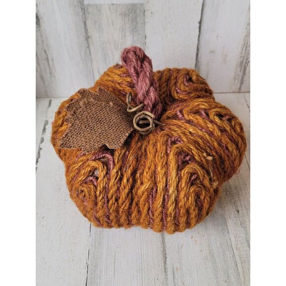 Fall pumpkin yarn country Harvest Halloween home prop decor - Picture 2 of 8